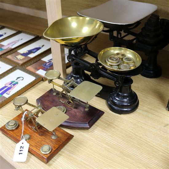 Two sets of kitchen scales and two postal scales